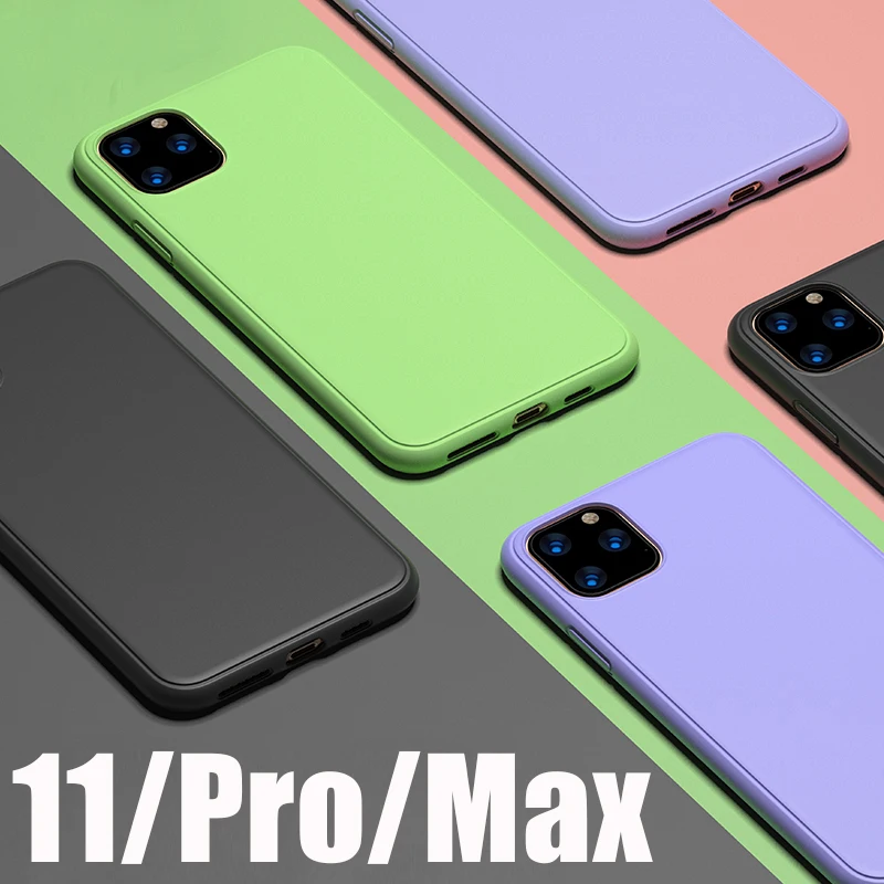For iPhone 11 Case on the for Pro Max Liquid Silicone Cover iPhone11 11Pro 6.5&quot Funda eleven |