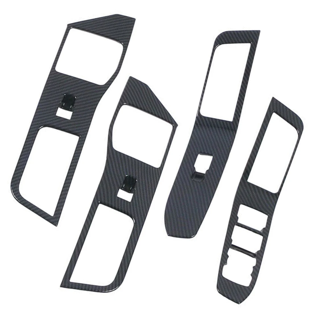 

4Pcs/Set Carbon Fiber Style Stainless Steel Window Switch Panel Cover Trim Fit for Ford Explorer 2021 2020 Left Hand Drive