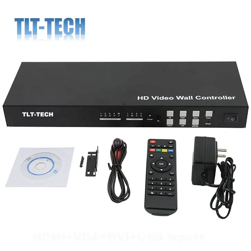 Video Wall Controller 3X3 2X2 1X4 3X1 HDMI VGA AV USB Input for LCD LED Video Wall Display with Cascading Function