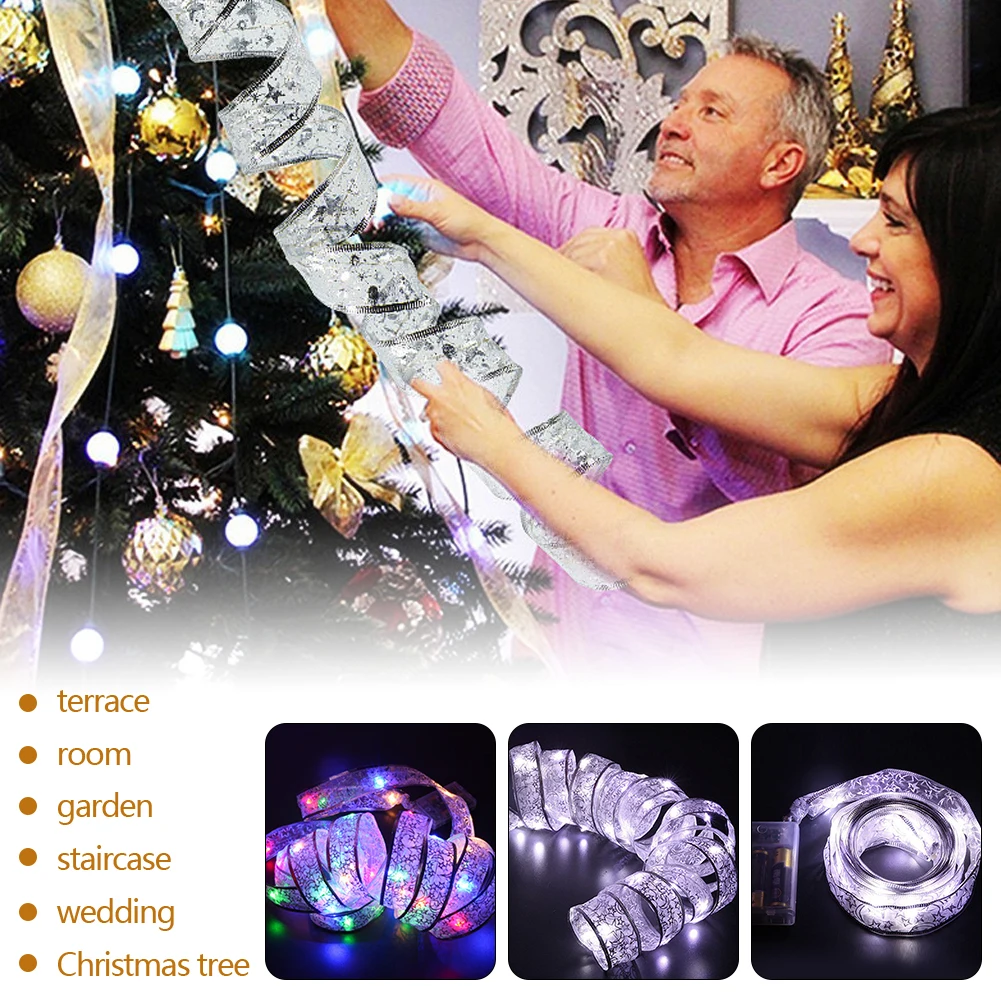 2m Ribbon LED String Lights Bedroom Christmas Tree Celebration Wedding Bow New Year Anniversary Birthday | Лампы и освещение