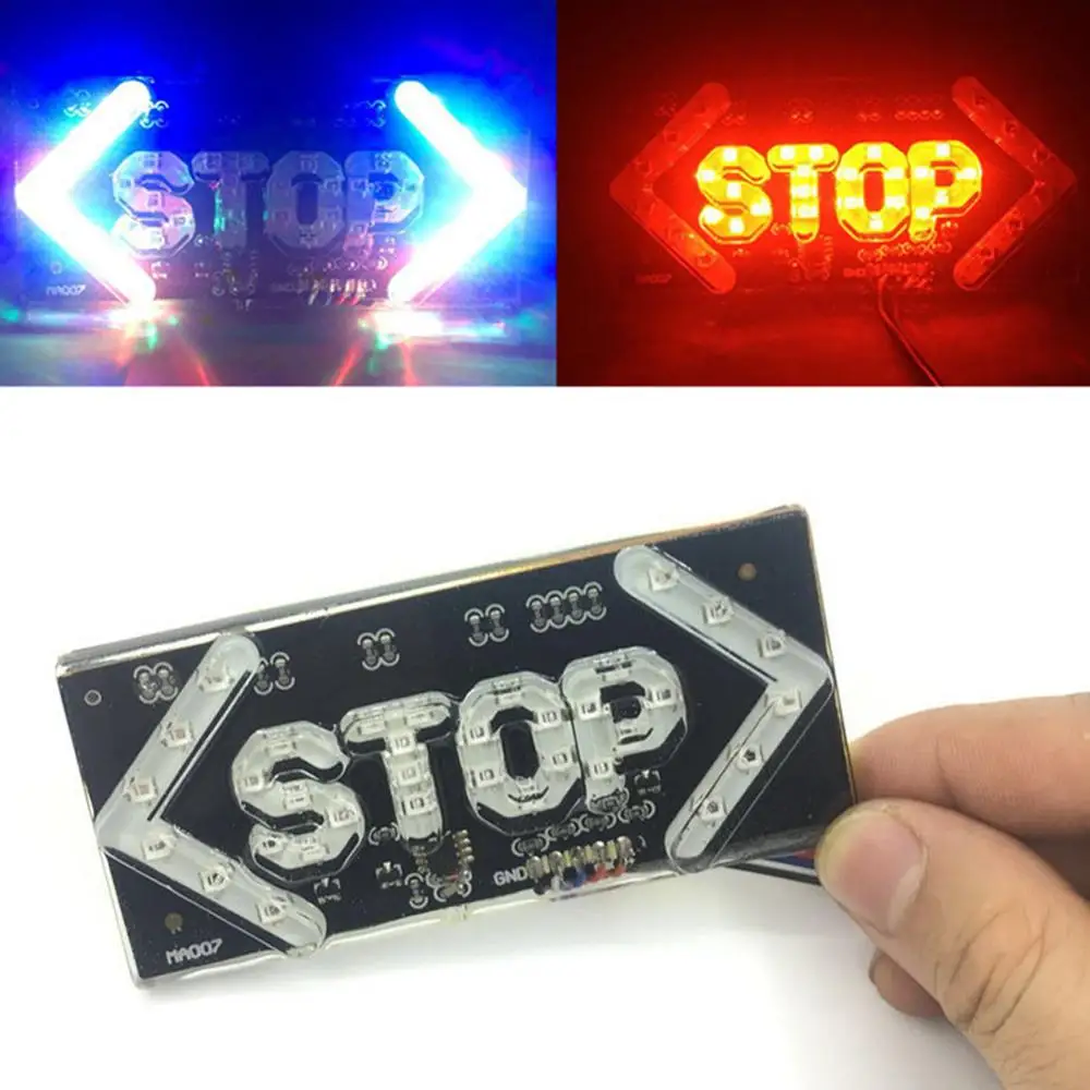 

12V Warning Light LED Motorcycle Light Flash STOP Moto Indicator Lamp Brake Turn Signal Driving Taillight Motorcycle Accessories