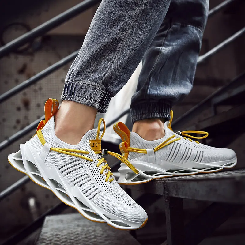 

New Blade Men Running Shoes Shock Absorption Cushion Breathable Lightweight Comfortable Athletic Outdoor Sports Sneakers Walking