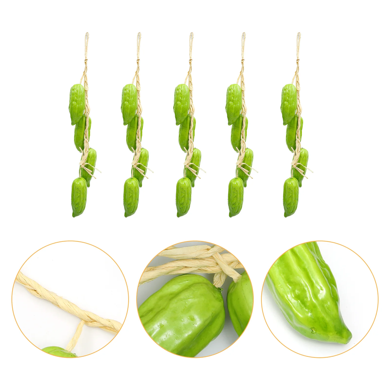 

5 Strings Artificial Vegetable Model Farm Adorn Restaurant Pendant Ornament