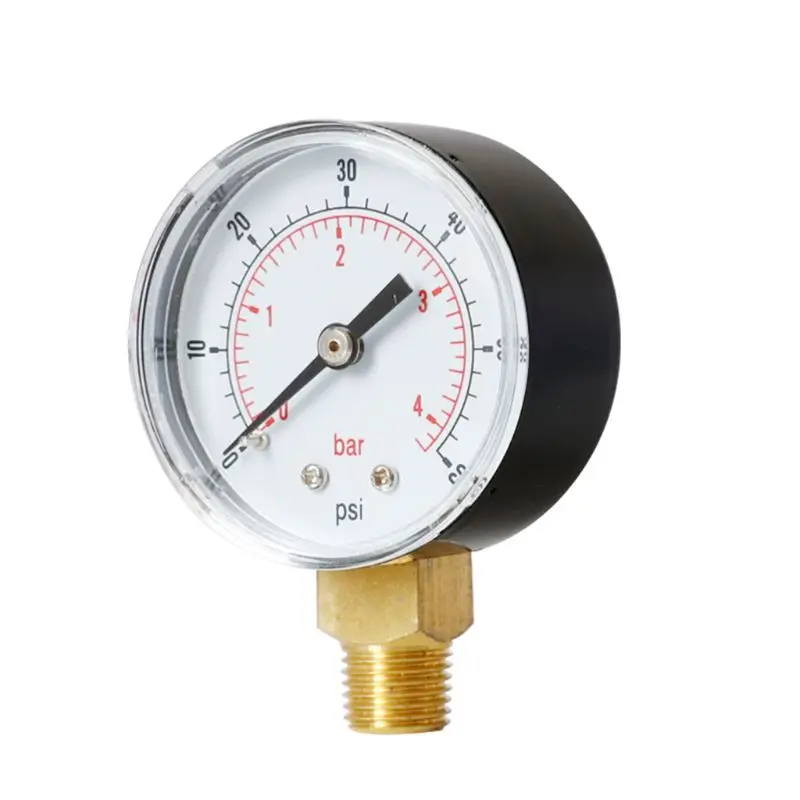 

Pressure Gauge 52mm 1/4" BSPT Vertical 15,30,60,100,150,300 PSI & Bar Bottom Mount N84C