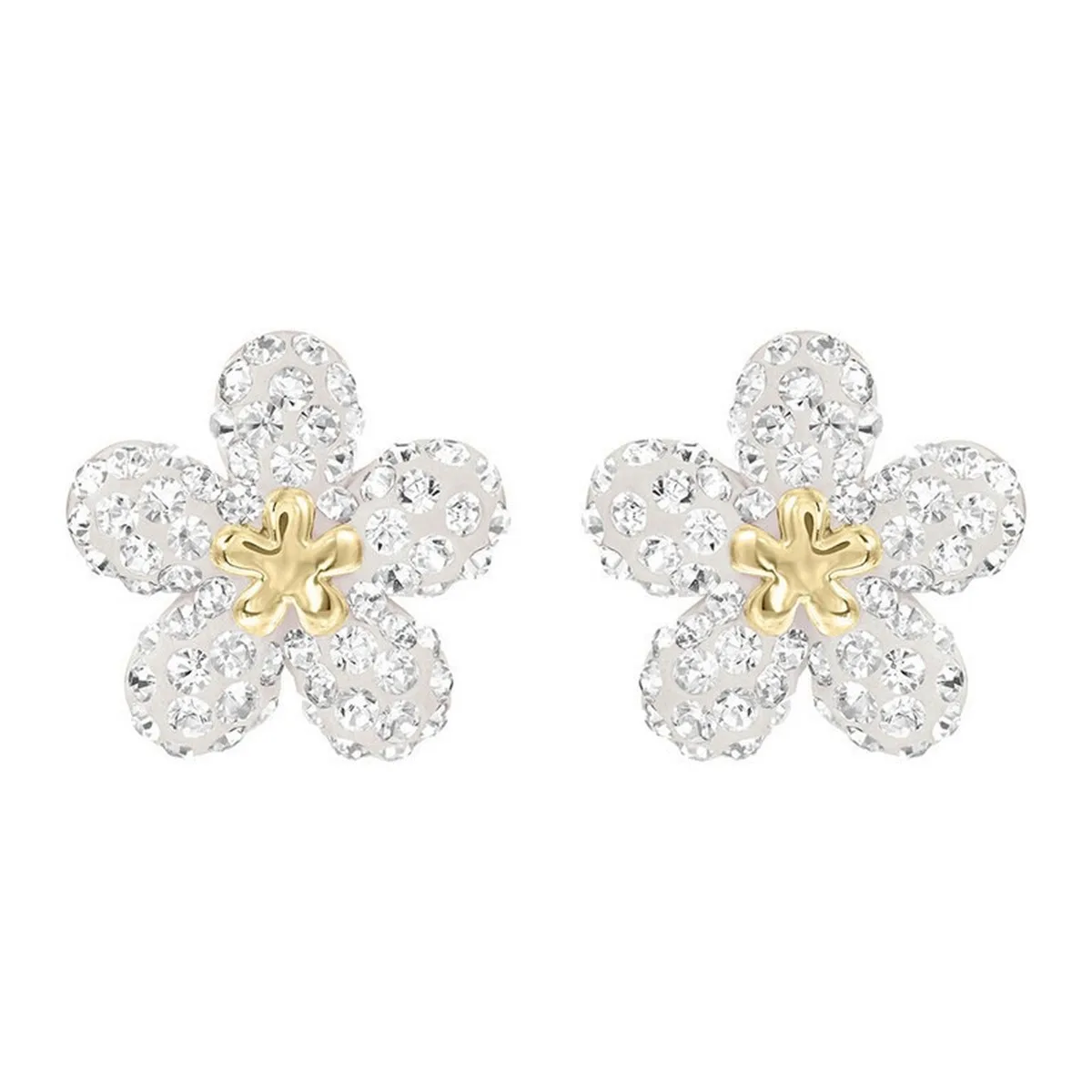 

2020 Fashion Jewelry SWA1:1 Charm, Exquisite and Charming Perforated Yellow Crystal Small Daisy Flower Lady Charm Earrings