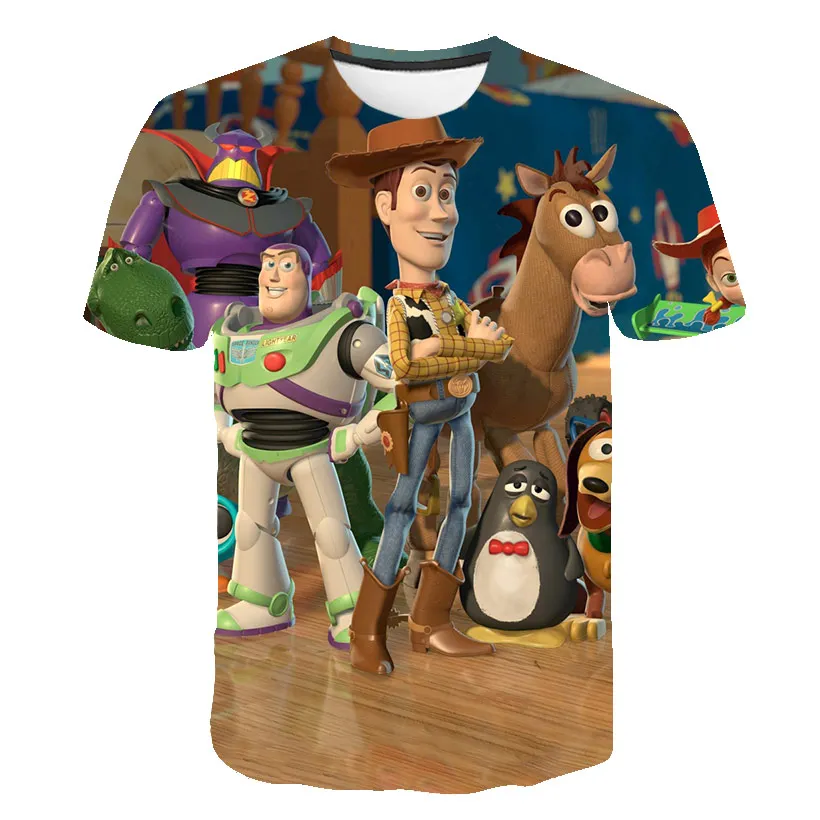 

XINYOUS Summer Frozen Kids Casual Clothing Toy Story 4 Forky Alien Cartoon T-shirt Short Sleeve Girl Boys Tops Teen Tees Clothes