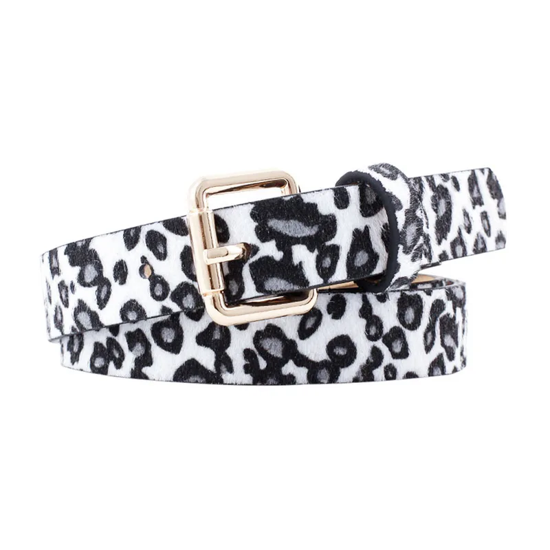 Женский ремень с леопардовым принтом металлической пряжкой|Женские ремни| |