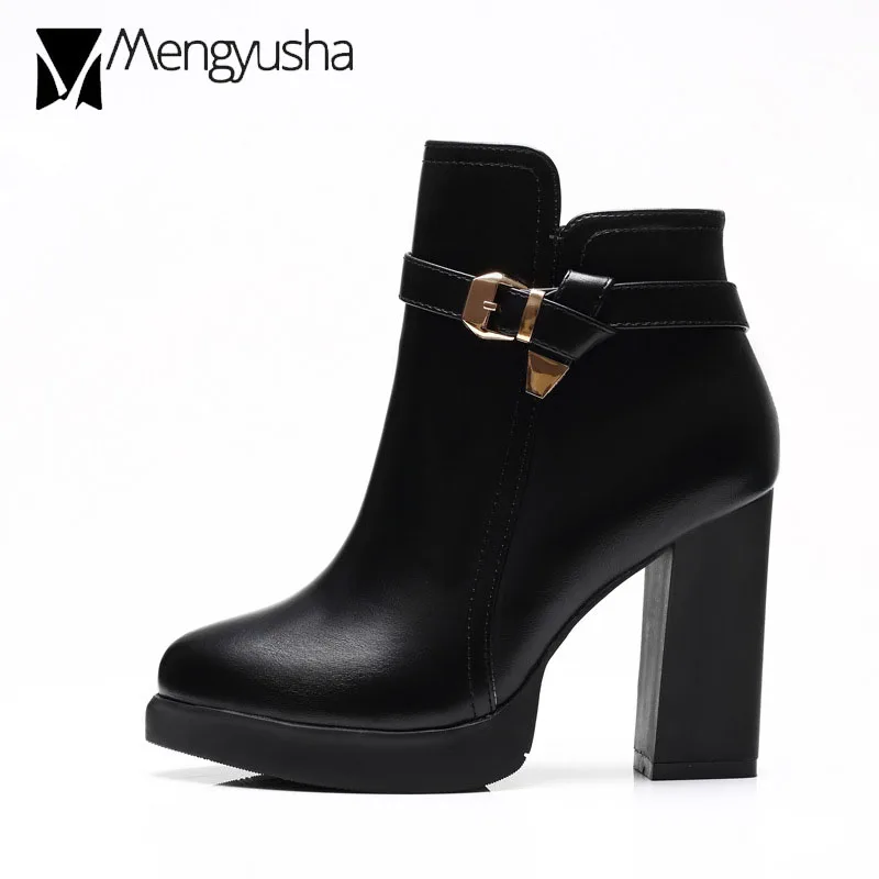 Женские кожаные ботинки на очень высоком каблуке 10 см брендовые дизайнерские с