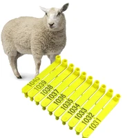 100pc sheep goat hog cattle cow yellow ear tag pliers ear laser typing plastic head earrings for farm animals idetification card