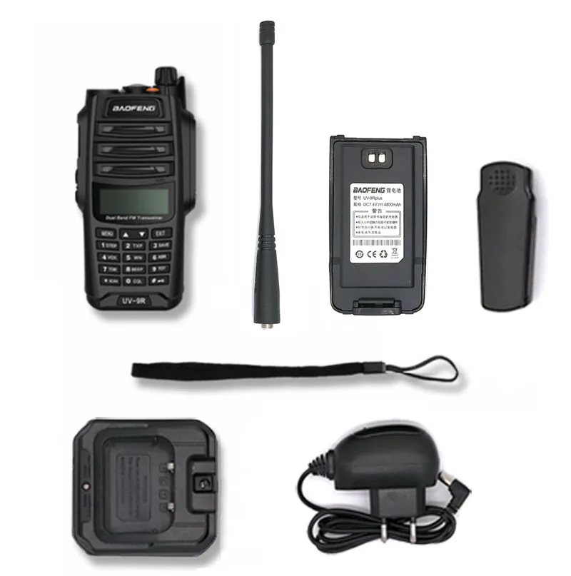 2 шт. Baofeng UV-9R PLUS 10 Вт Высокая мощность UHF VHF рация Водонепроницаемый морской CB радиостанции КВ трансивер Woki Toki любитель