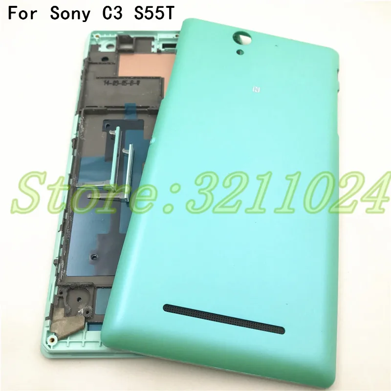 Рамка для ЖК дисплея с полным корпусом рамка корпуса Sony Xperia C3 S55T сменная передняя