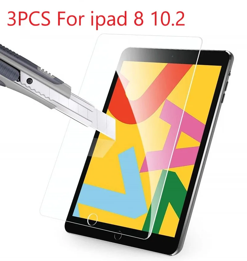

3PCS Screen Protector For iPad 10.2 Tempered Glass For Apple iPad 8 Generation A2270 A2428 A2429 2430 Tablet Protecor Film Guard