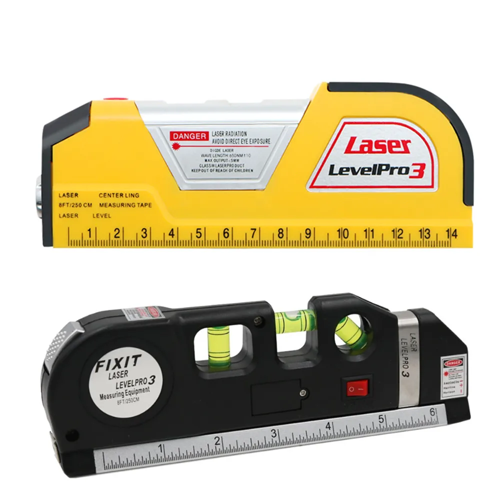 

Multipurpose Level Laser Horizon Vertical Measure Tape Horizontal Ruler 4 in 1 Infrared Laser Level Cross Line laser tape
