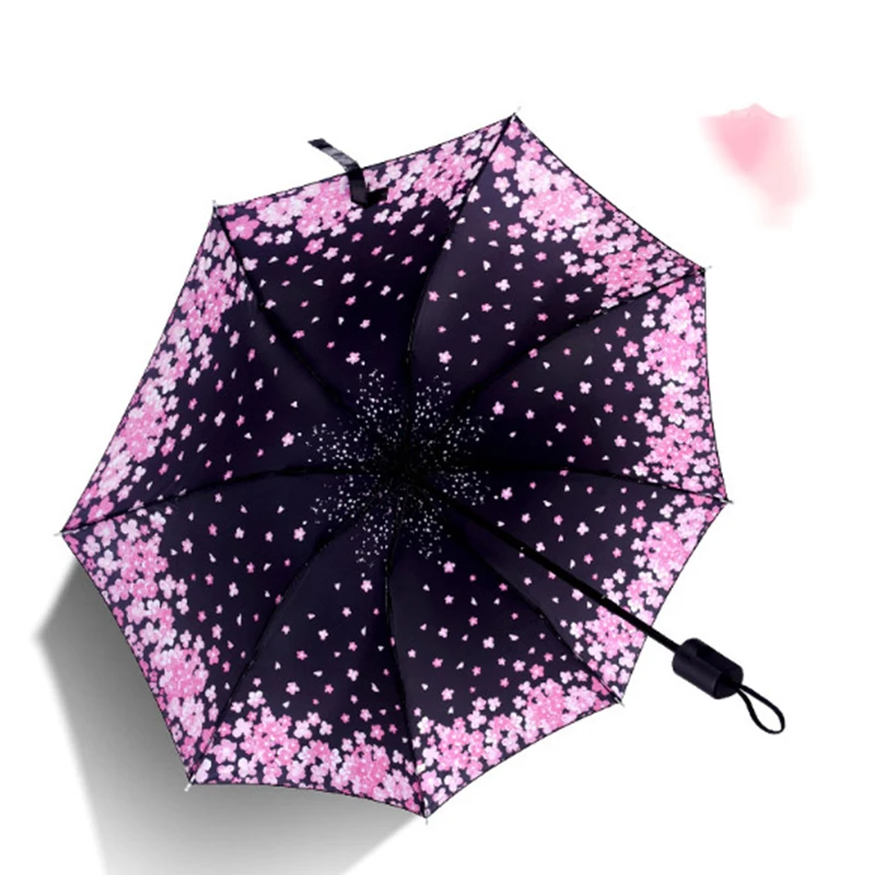 Черное покрытие зонтик небольшой складной дождевик ветростойкий автоматический