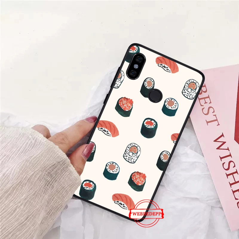 

Japanese cuisine Sushi food Silicone Case for Xiaomi Redmi Note 4X 5 6 7 Pro 5A Prime