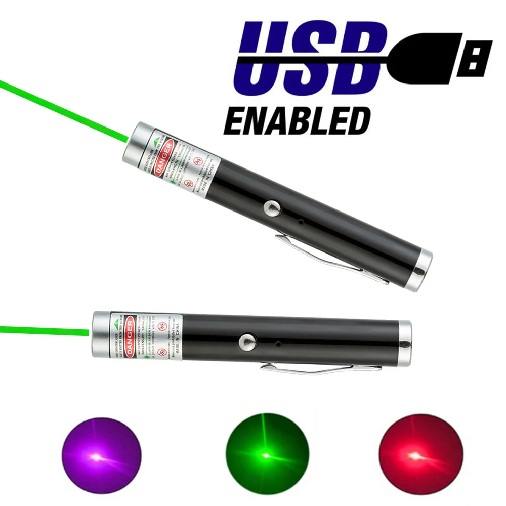 

Mini Green Laser Pointer USB Rechargeable Portable Red Dot Laser Pointer Single Point Laser Teaching Meeting Funny Cat Toy