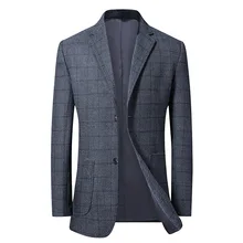 Casual Blazers Men Spring Autumn New Men's Fashion Plaid Slim Small Suit Business Wild Formal Blazer Coats Male (3)