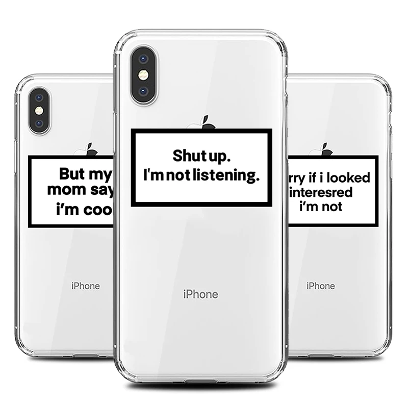 С забавной надписью чехол для телефона IPhone 6s 7 8 11 12 мини Plus Pro X XS MAX XR SE из мягкого
