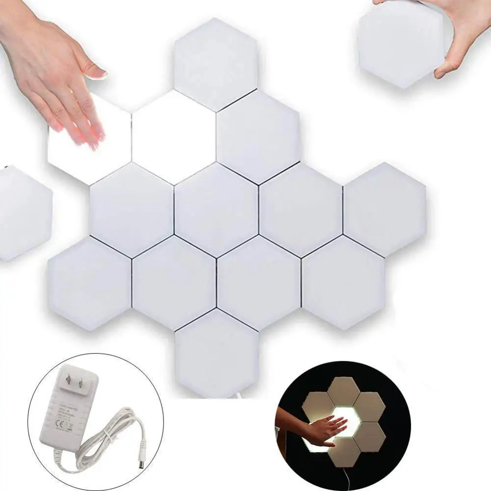 

DIY LED Quantum Lamp Modular Touch Sensitive Sensor Light Honeycomb Night Lights Smart Hexagonal Magnetic Decoration Wall Lamp