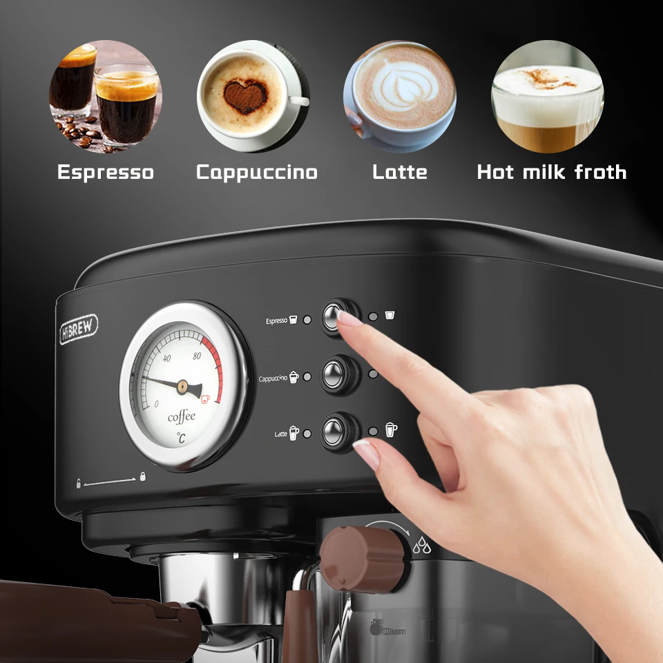Автоматическая кофемашина HiBREW H8A для приготовления эспрессо капучино латте 19 бар