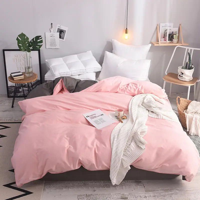 

Double-sided Plain Student Adults Duvet Cover Home Dormitory Soft Breathable Duvet Cover Quilt Cover 180x200cm