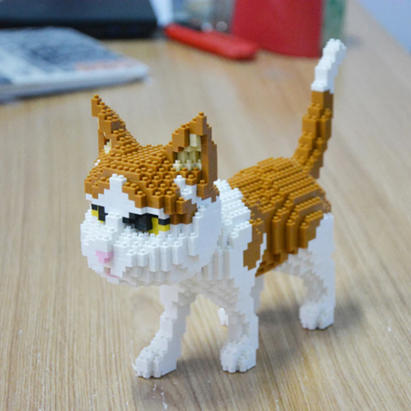 16037 персидская кошка желтая котенка животное домашнее 3D модель DIY Мини Алмазные