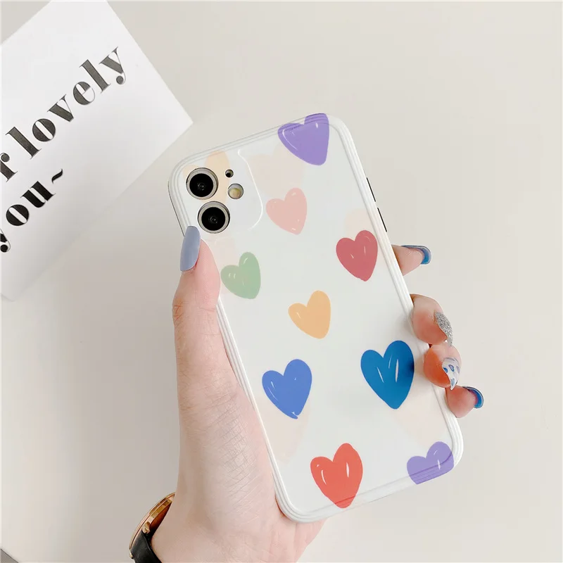 Милый мягкий чехол с сердечками для iPhone 11 Pro Max 7 8 plus X XR XS задняя крышка SE 2 2020
