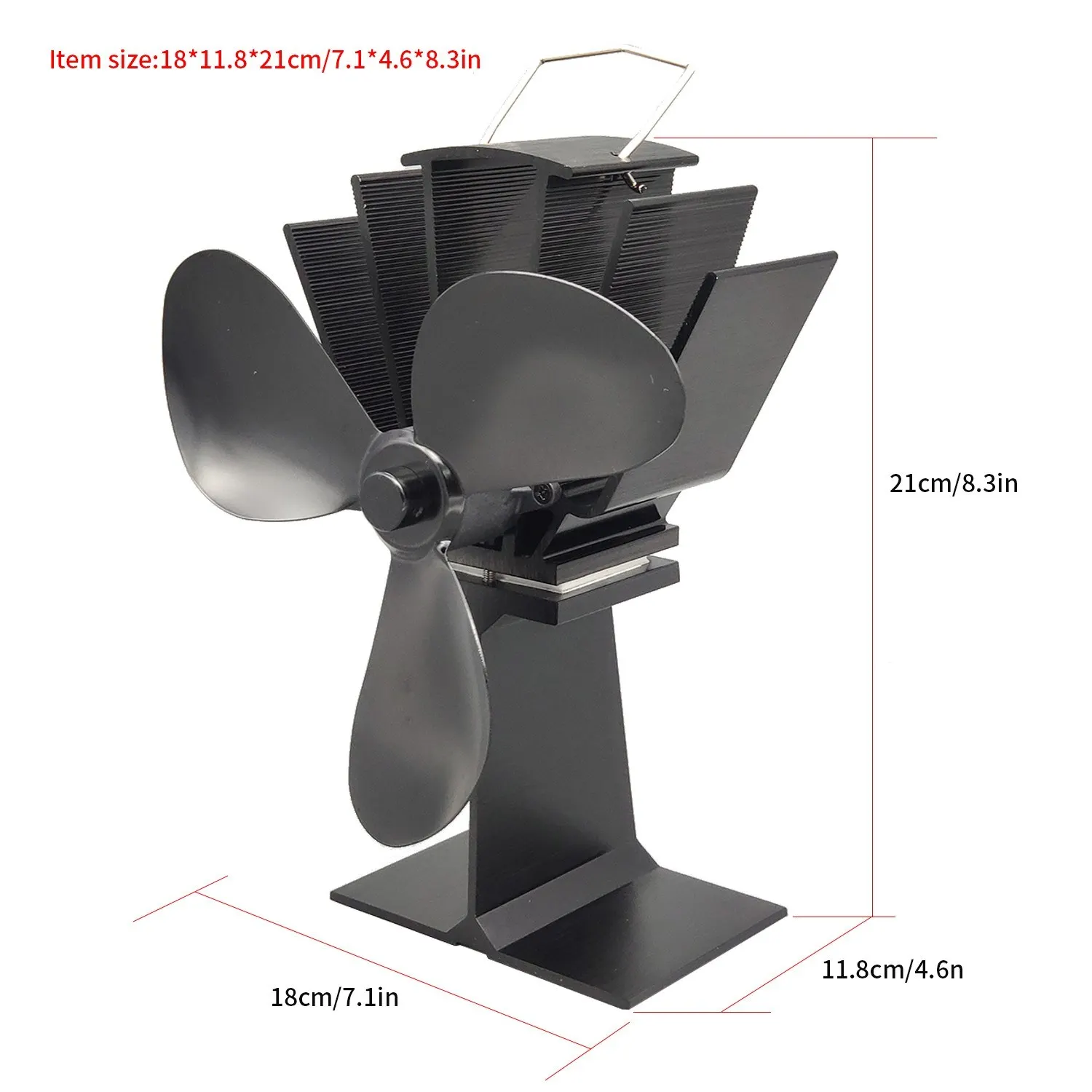 3 Лопасти вентилятор для печи работающий от тепловой энергии Ультра тихий камин