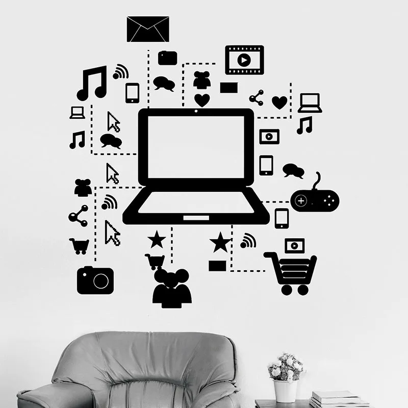 Настенные виниловые наклейки для ноутбука стикеры на окна офиса кабинета
