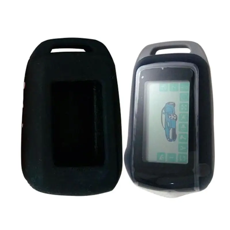 

For Russin Version StarLine A92 TWO way Car Alarm System LCD Remote Control Keychain Fob + Silicone Key Case