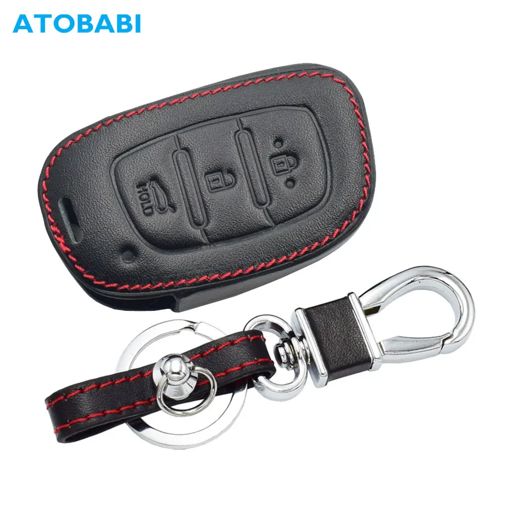 Чехол для автомобильного ключа кожаный чехол с 3 кнопками Hyundai I10 Tucson I30 IX25 IX35 Mistra