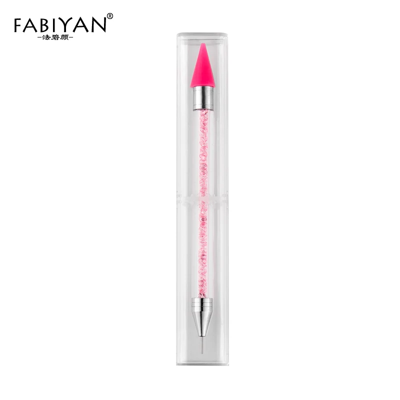 Маникюрный дизайн двойная Концевая ручка для полировки воска бусина из горного