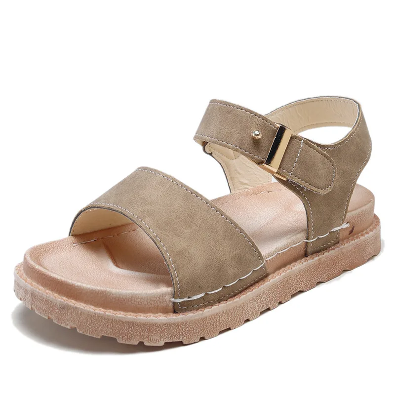 

Summer Ladies Flat Heel Platform Sandals Leather Ladies High Heel Sandals Slippers High Quality Fashion Sandals