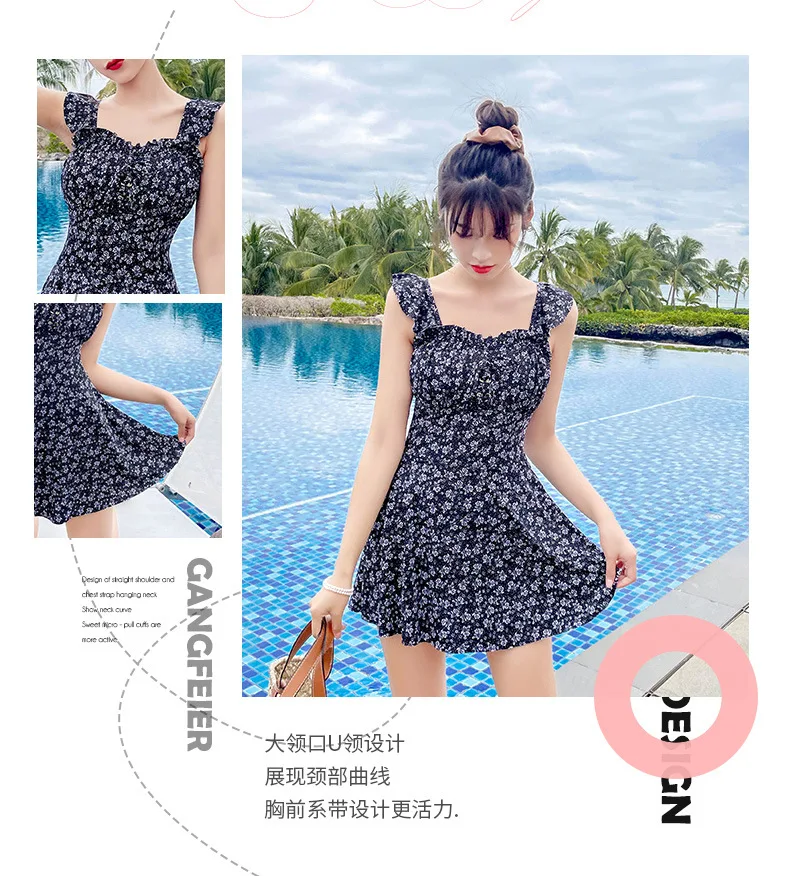 

Women's Jumpsuit Swimsuit Belly-covering Thin Swimwear Ladies Hot Spring Swimwear Female Beachwear