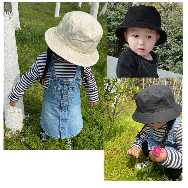 

Hot Sale Adult Children Sun Hat Kids Summer Outdoor Travel Sun Protection Casual Solid Color Fisherman Hat Family Accessories
