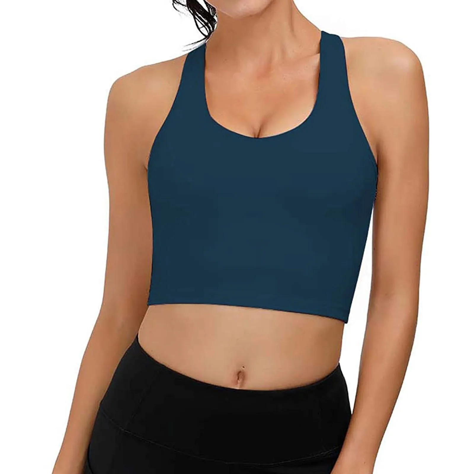 

Crop Top Fashion Women Sleeveless Casual Vest Ladies Chest Pad Movement Short Tank Tops Women 2020 FFT