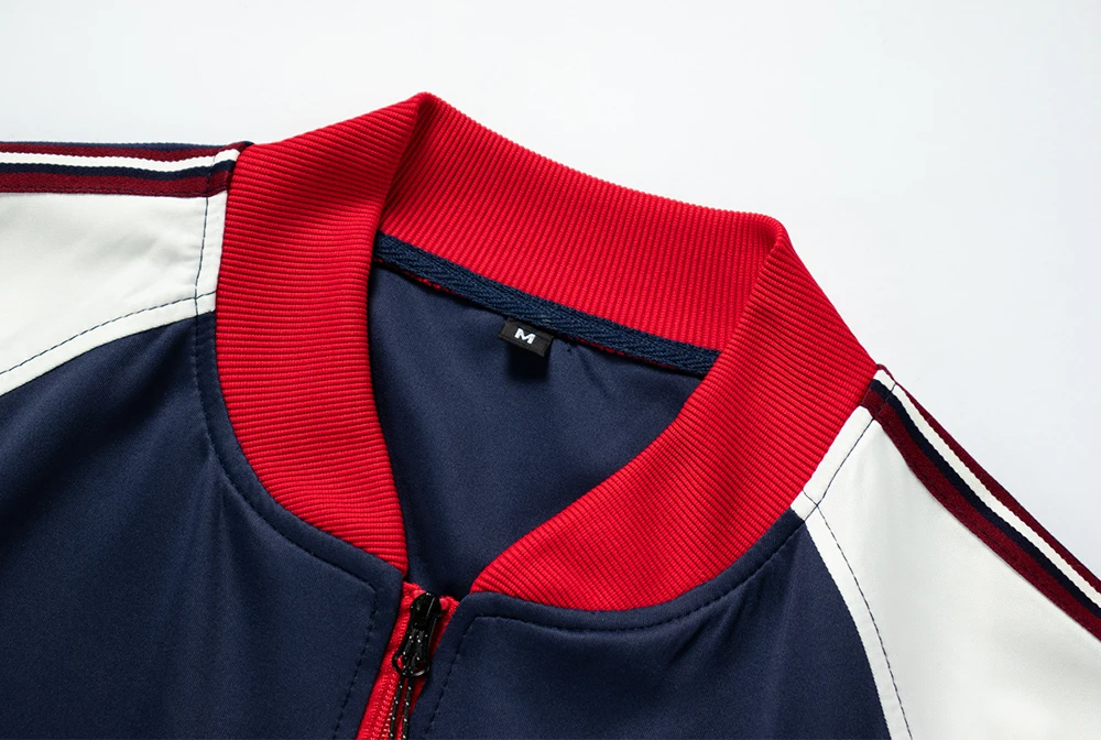 

Men's Fashion Tracksuit 2020 Brand New Sweat Suits Stand Collar Baseball Jacket Sweatpants 2 Piece Set Men Sportswear Jogger Set