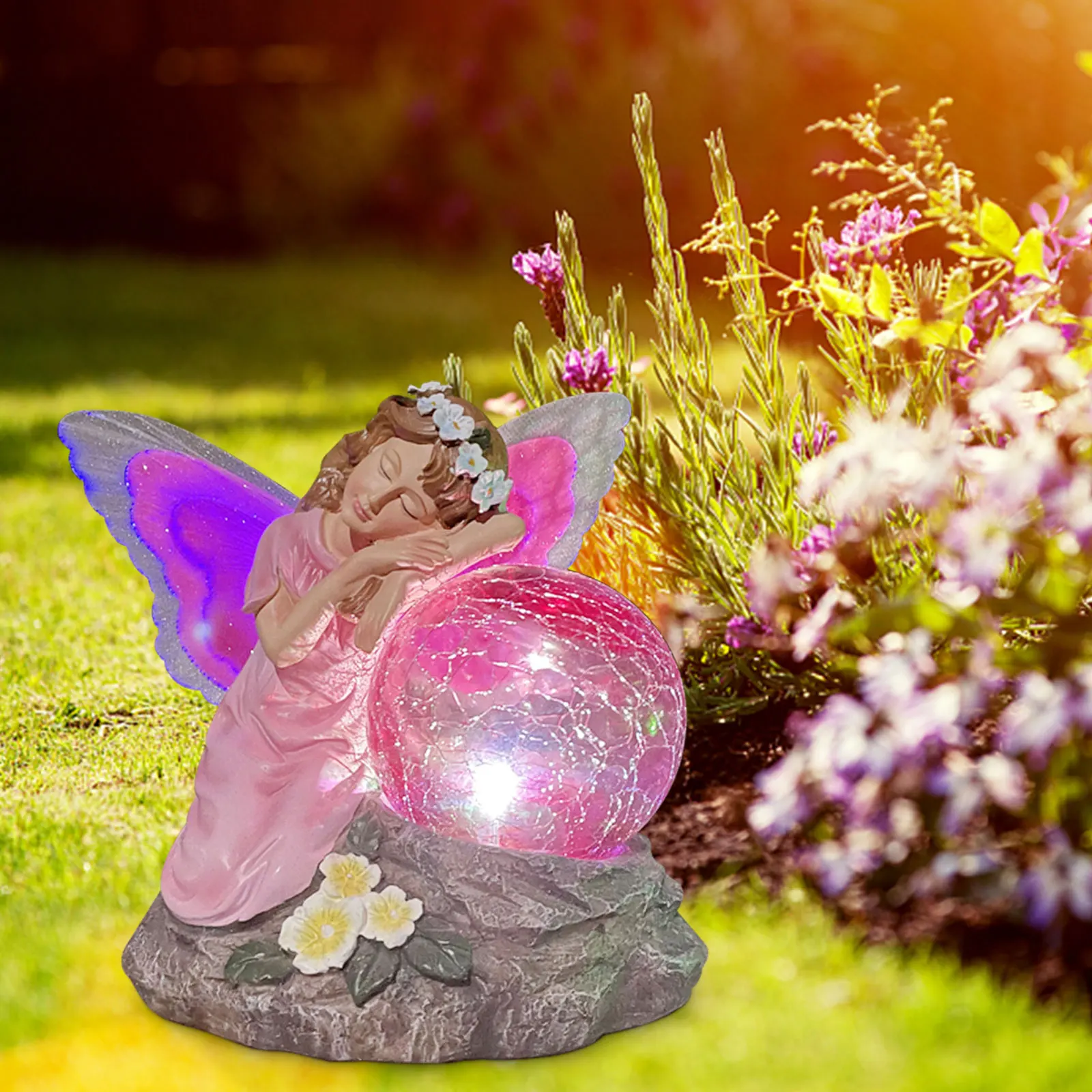 

Outdoor Fairy Angel Ornament Solar Powered Light LED Waterproof Lamp Landscape Underground Outdoor Garden Yard Decor