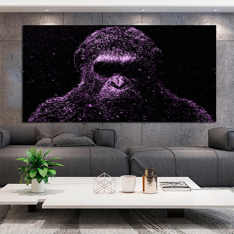 Настенная декоративная живопись большого размера настенные картины Gorilla для