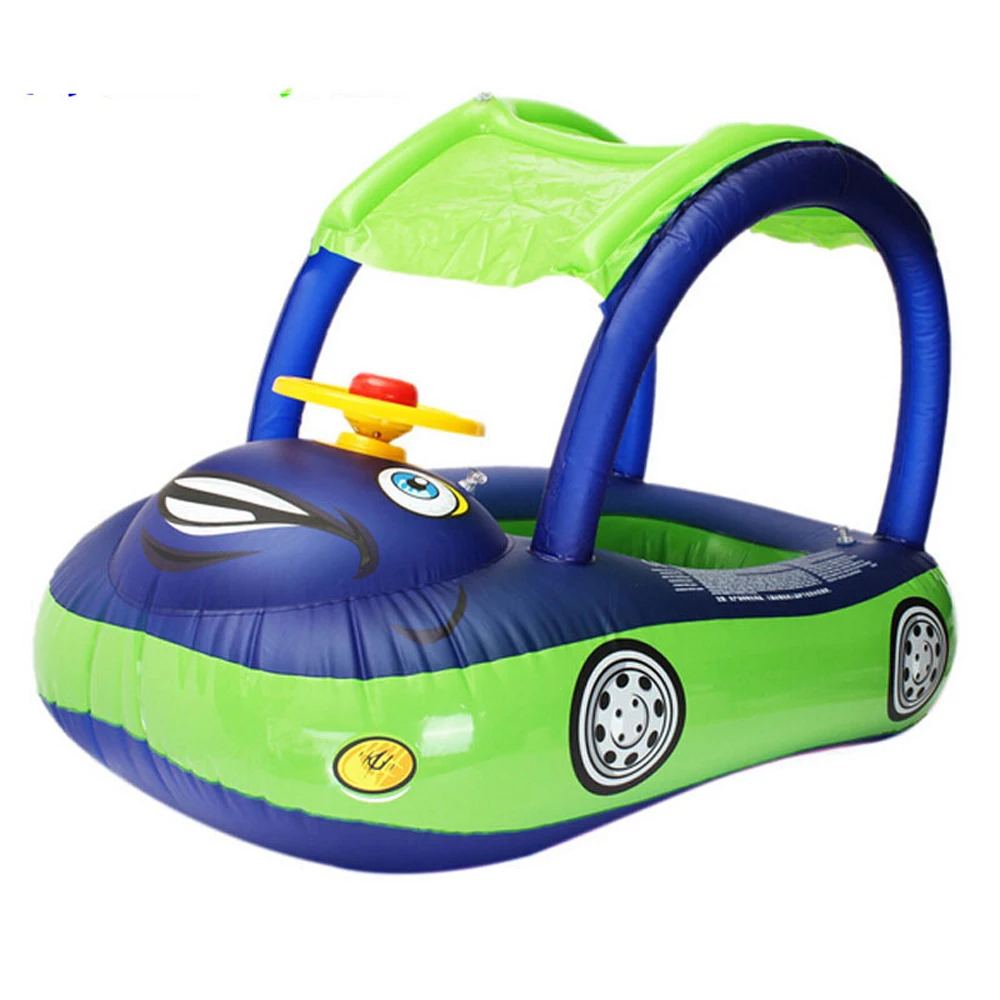 

Summer Baby Pool Float Safety Swimming Rings Inflatable Swim Float With Sunshade Seat Raft Water Fun Pool Toys