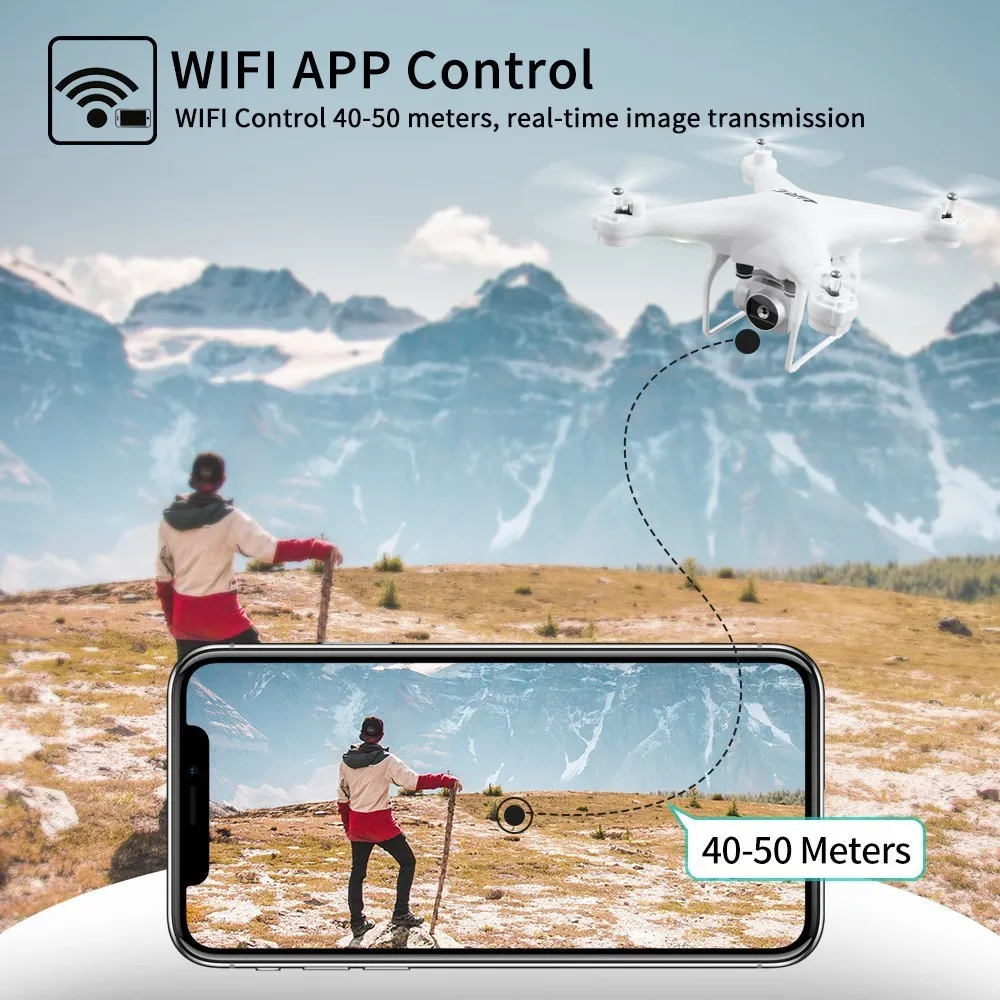 20 минут полета FPV Дрон для взрослых JJRC H68 RC с 1080P HD камерой WIFI живое видео