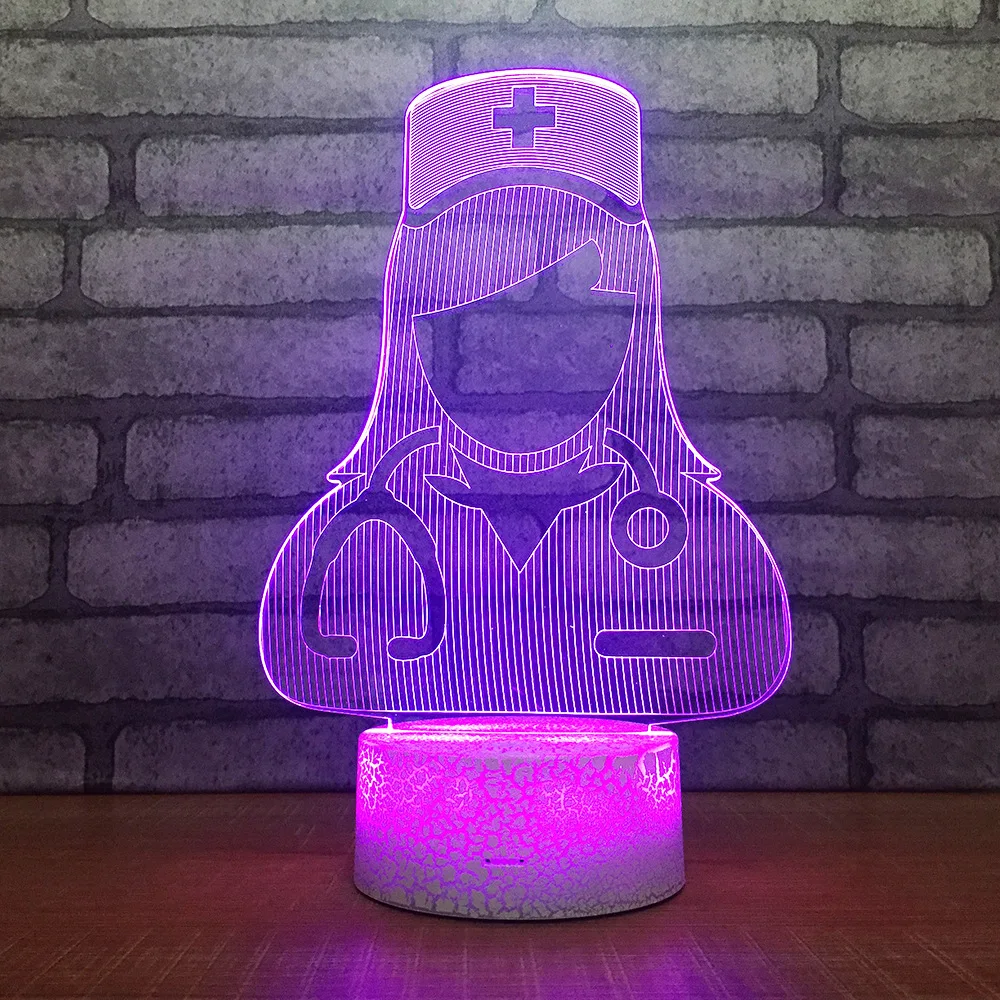 

Nurse LED RGB Night Light 7 Color Change Desk Light 287 Action Figure PVC Kids Toys Brinquedos Christmas Gift