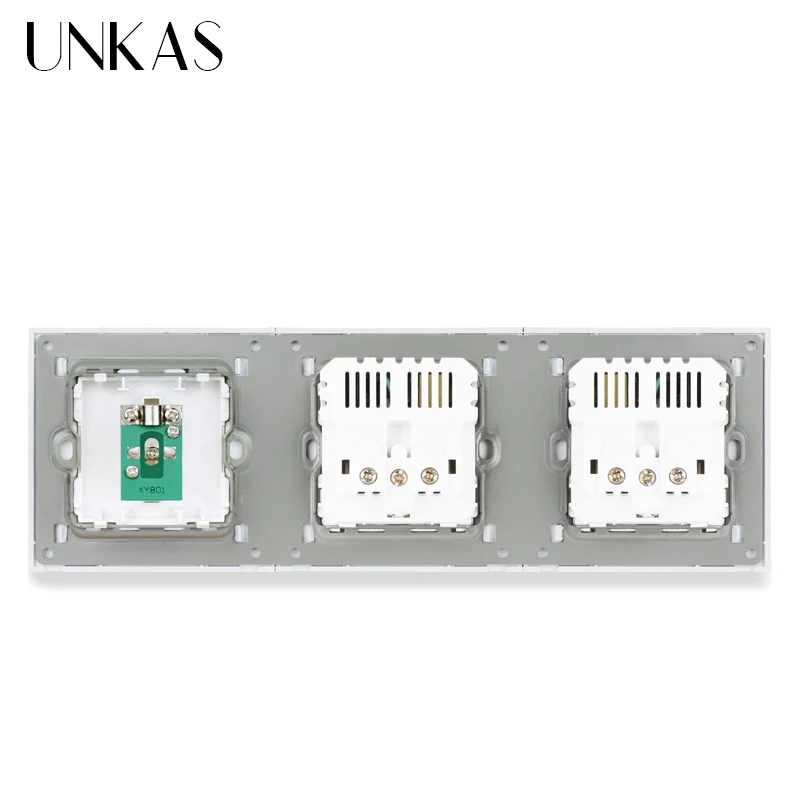 Пластиковая панель UNKAS двойная французская стандартная розетка с 4 USB портами для