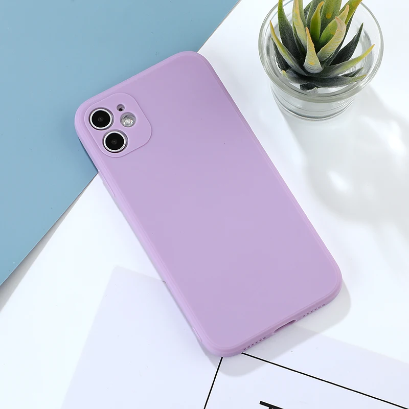 

Luxury Candy Color Straight Edge Phone Cases For iPhone 12 Mini 11 Pro XS MAX X XR 7 8 Plus SE 2020 Soft TPU Back Cover Fundas