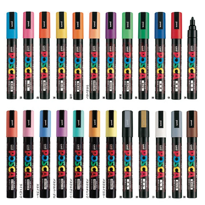 Uni Posca 6/15 шт. маркеры для рисования средняя и цветовая гамма 17 цветов в наличии |