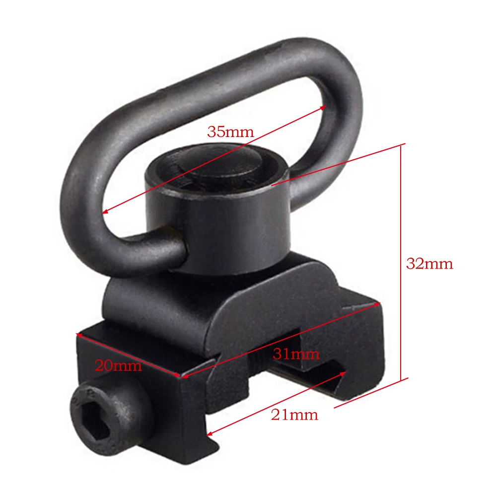 

20mm QD Sling Swivel with Picatinny Rail Mount Base Quick Detach Rail Mount Quick Release Push Button Attachment Gun Accessories