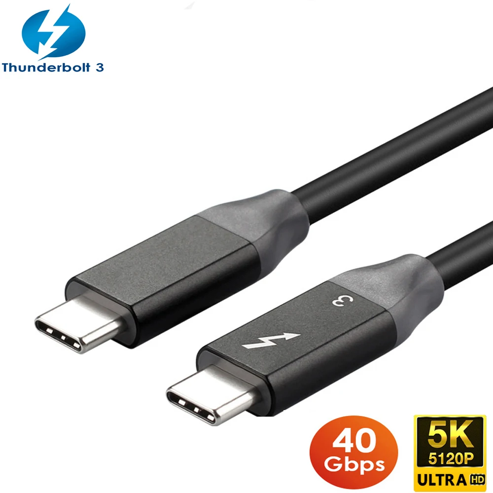 Кабель Thunderbolt 3 Папа папа 40 Гбит/с 100 Вт 5 А/20 в поддержка 5K UHD или 4K 60 Гц дисплей USB Type C