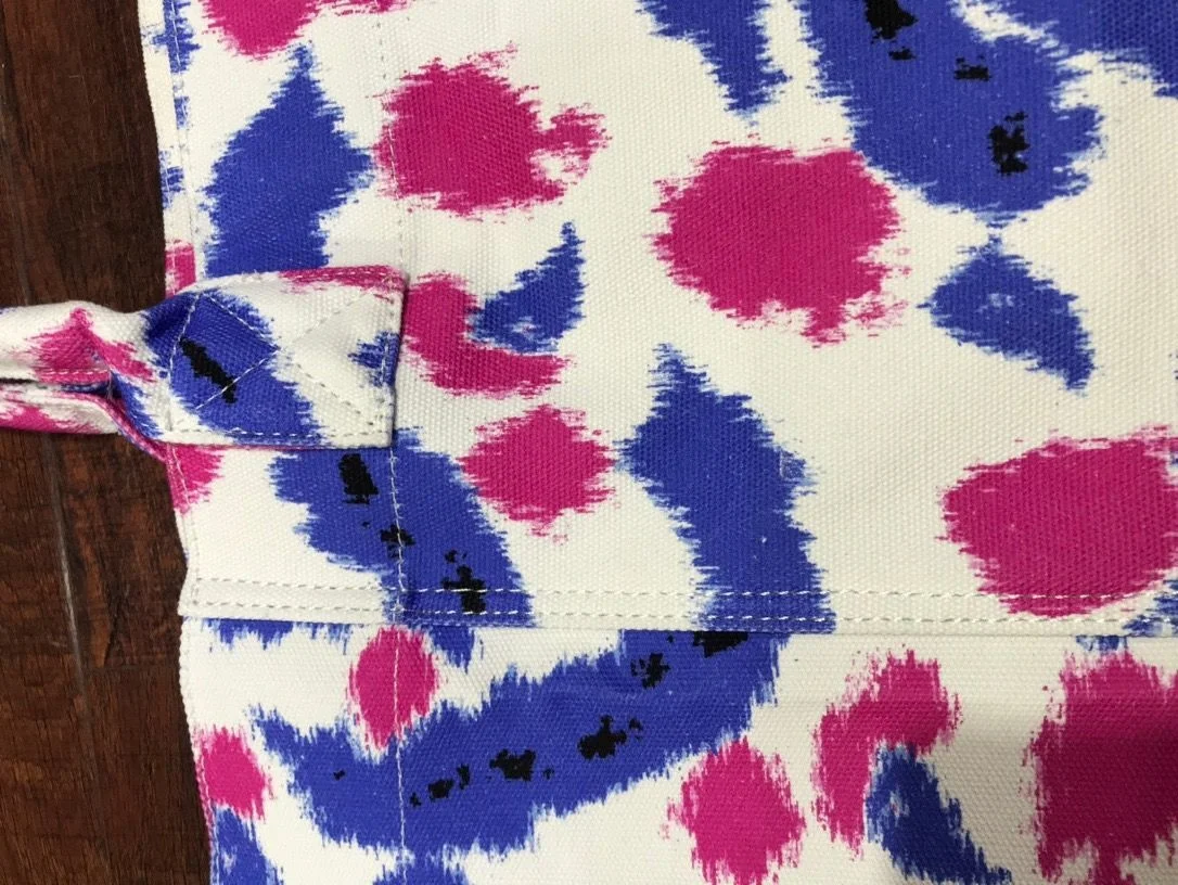 

Woman Colorful Tie dye Printed Canvas Tote bag Shopping Bags Flocking Velvet Letters Front