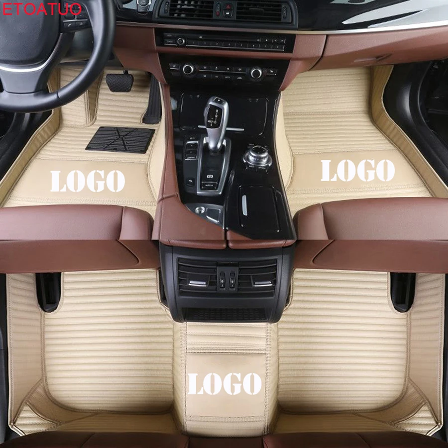 ETOATUO изготовленным на заказ логосом автомобильные коврики в салон для vw поло