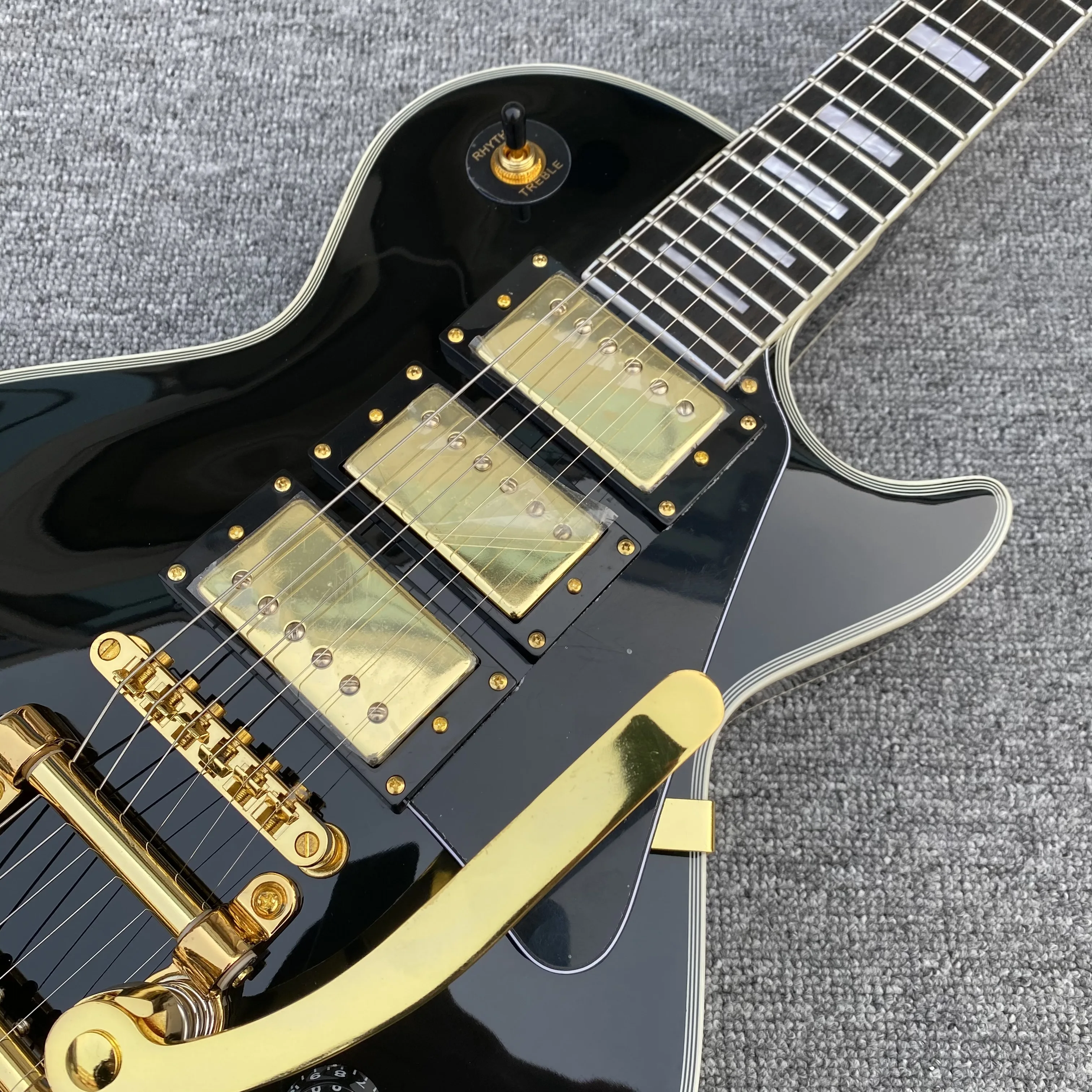 Электрогитара LP Custom с тремя пикапами Bigsby golden Hardware красное дерево гриф корпус